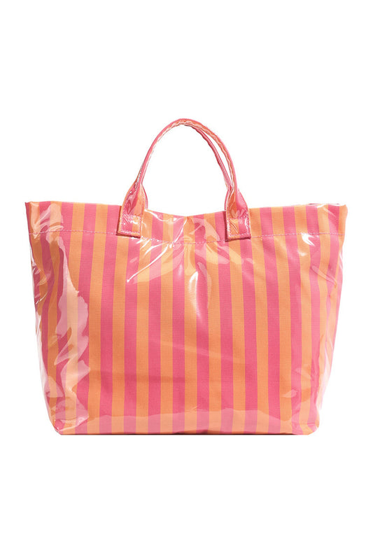 Glossy Striped Large Tote Bag New RTS