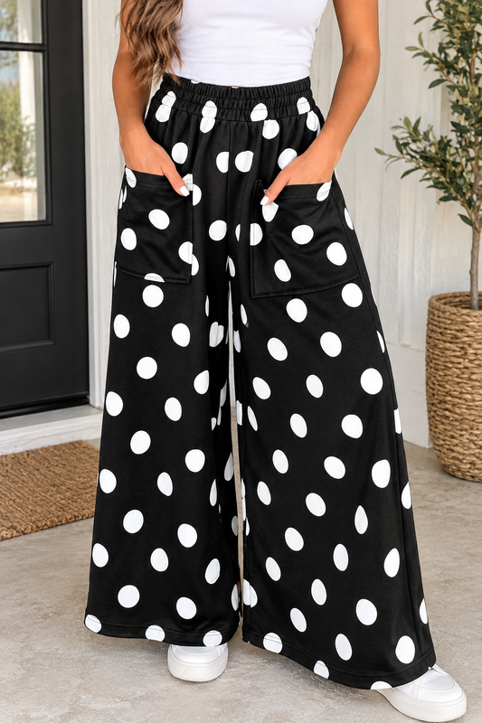 Polka Dot Elastic Pants
