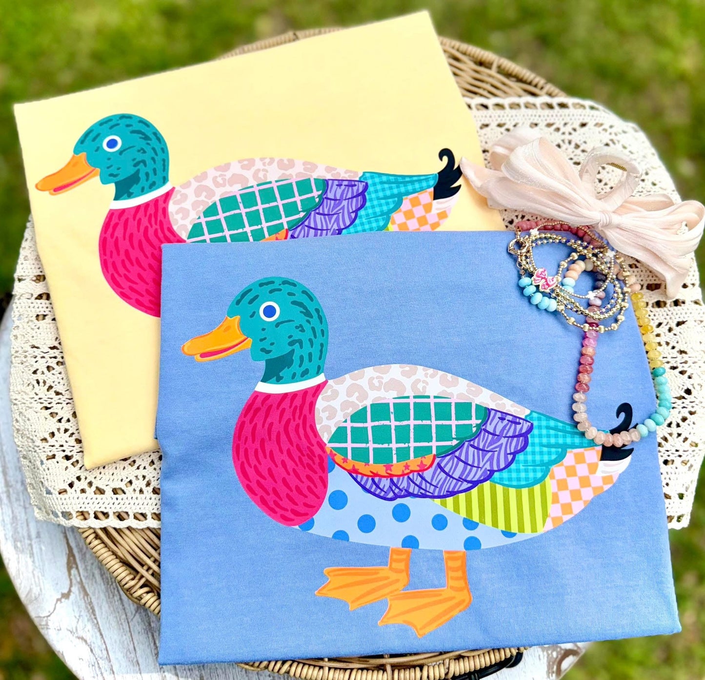 Mix Pattern Duck Tee.