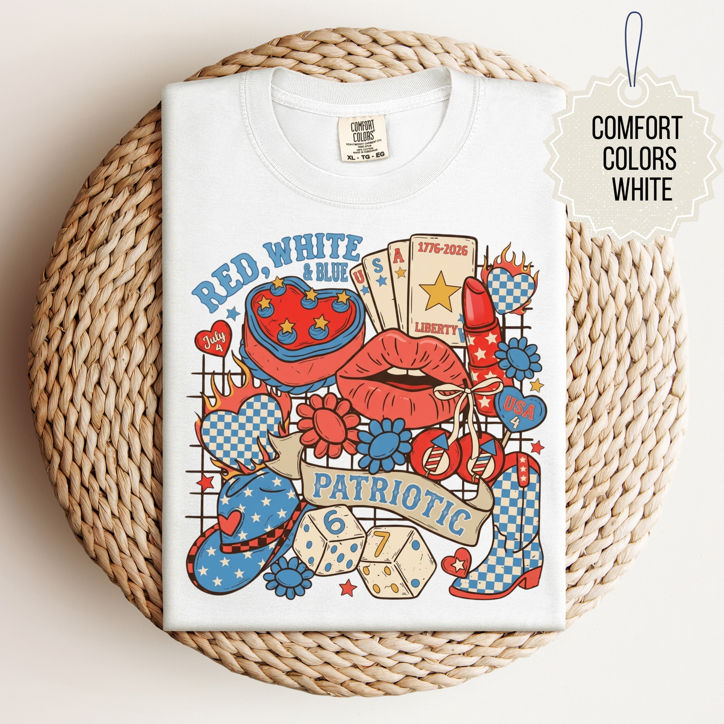 Western Patriotic Collage Tee.