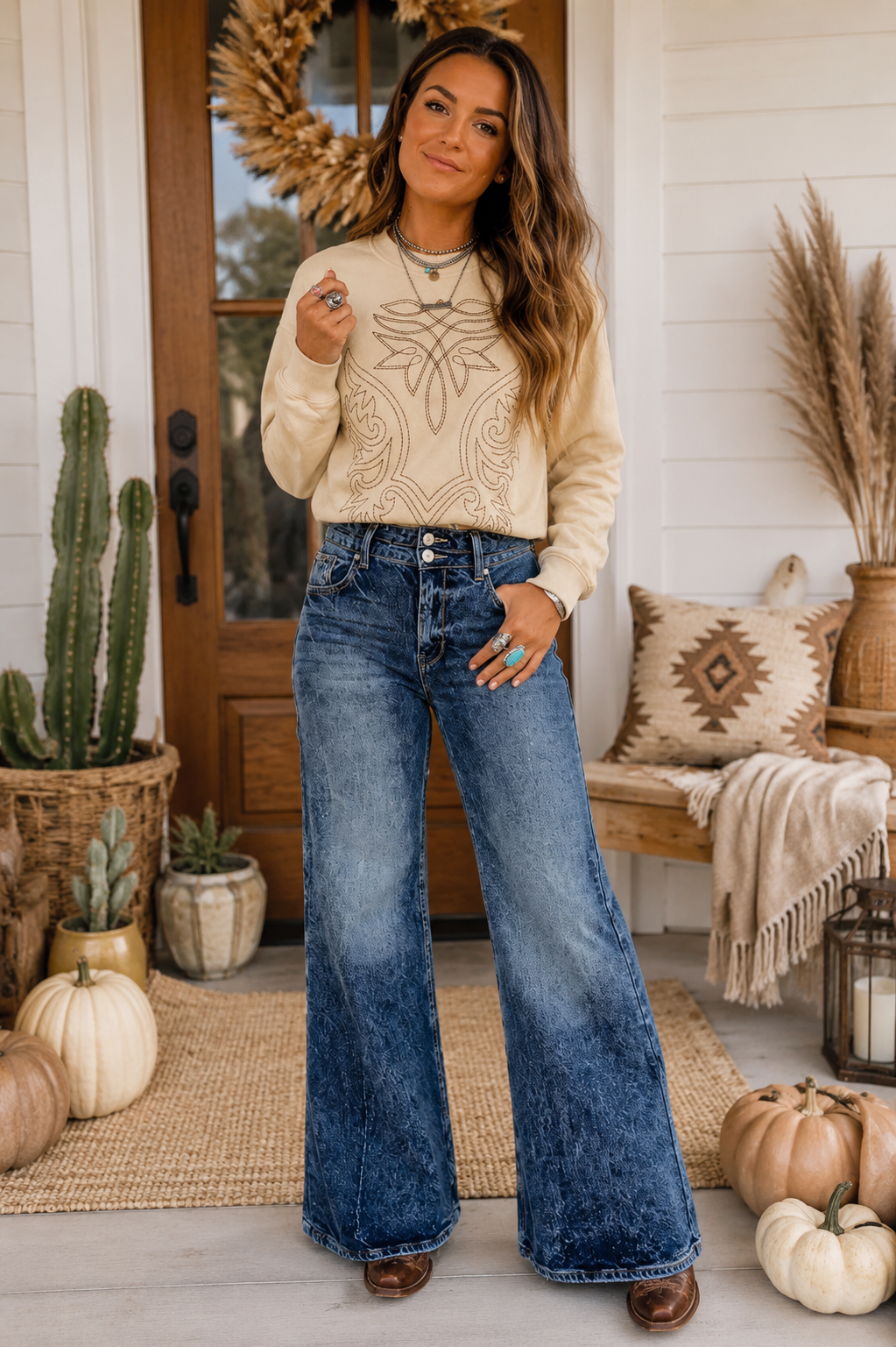 Blue Acid Wash Jeans