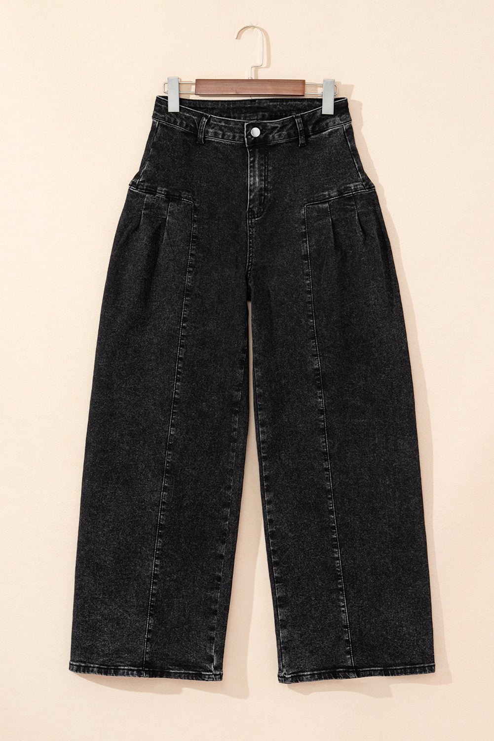 Mineral Wash Pleated Jeans