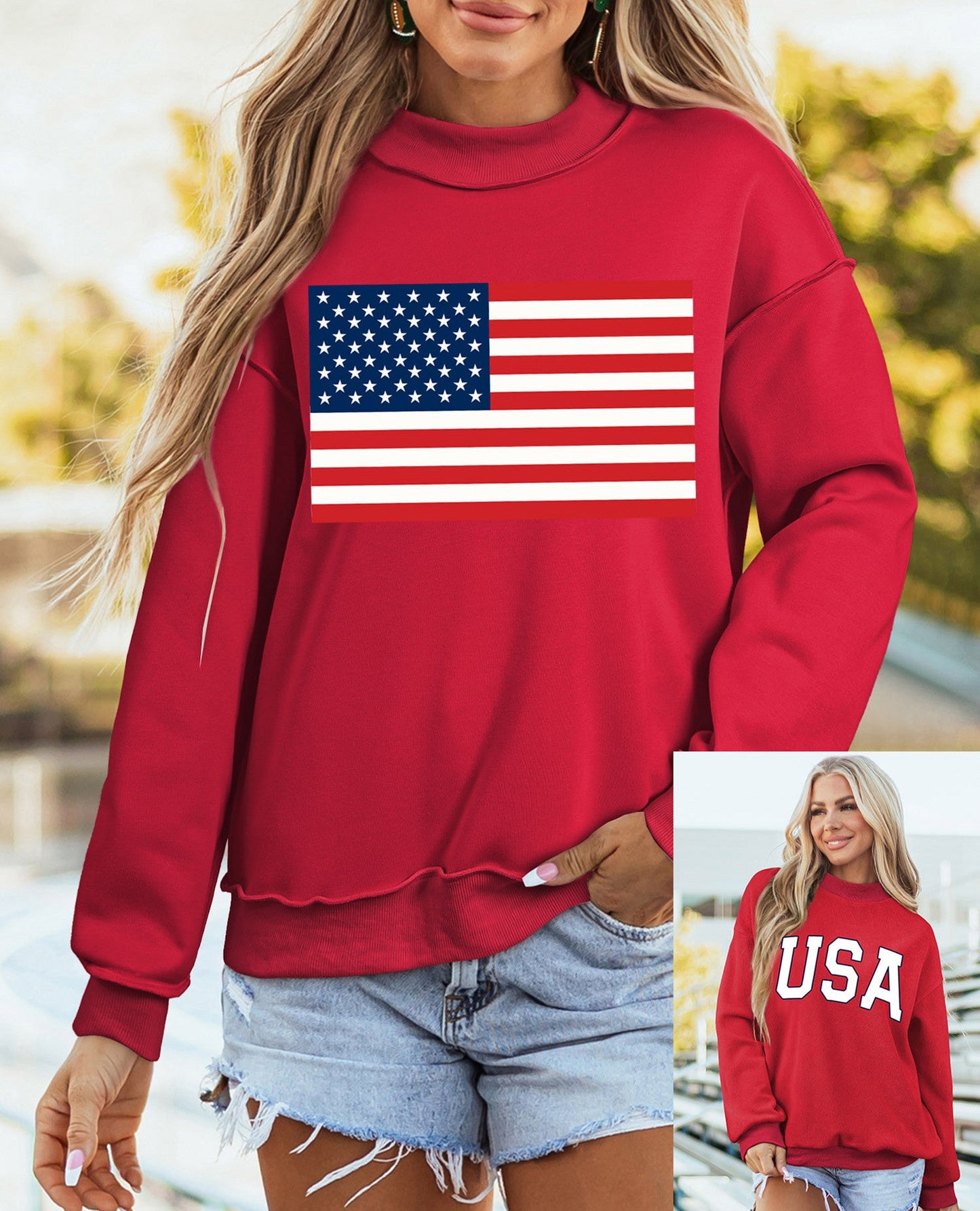 Red Flag USA Reversible Sweatshirt New RTS