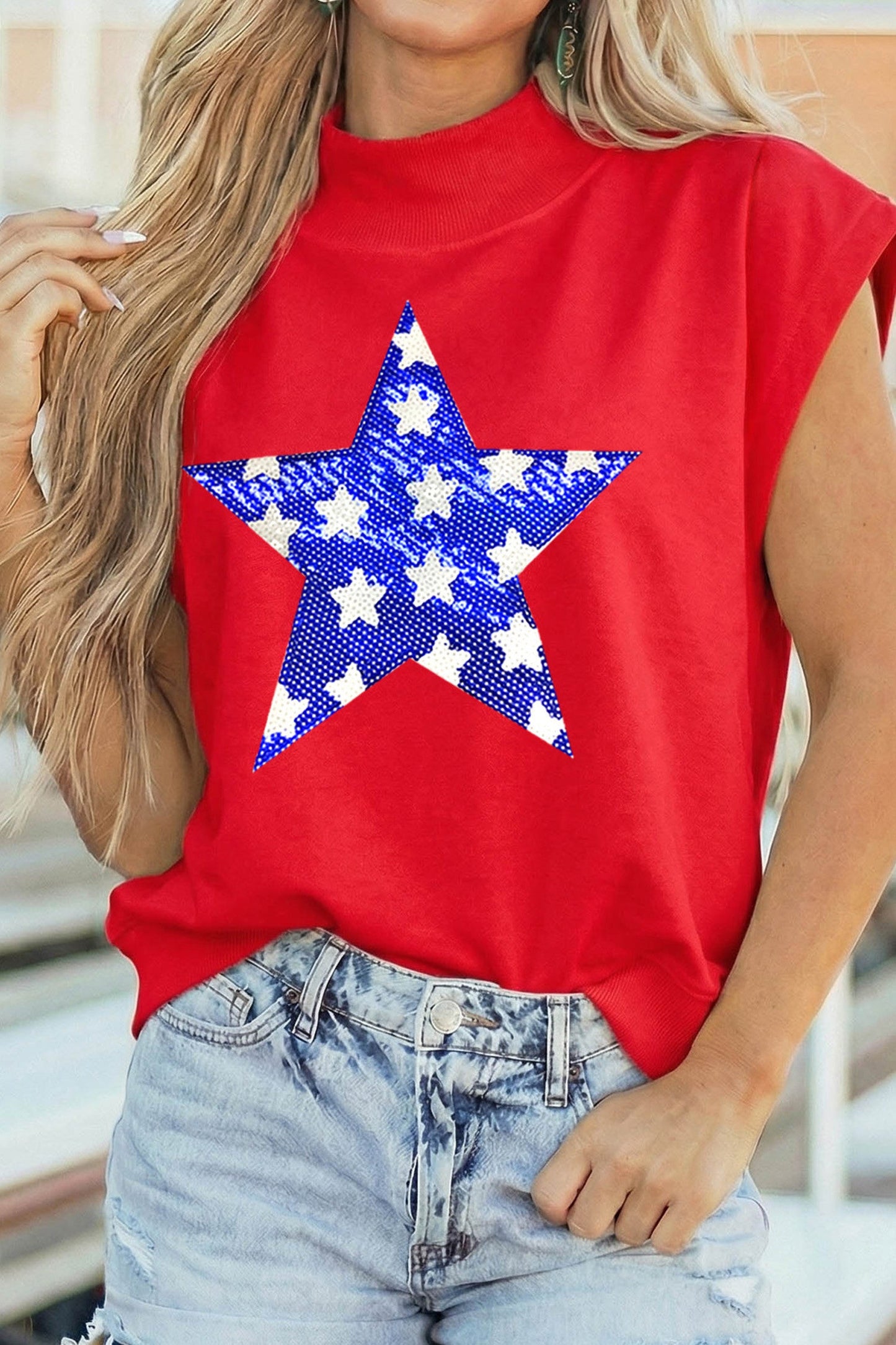 Red Star Tunic Top
