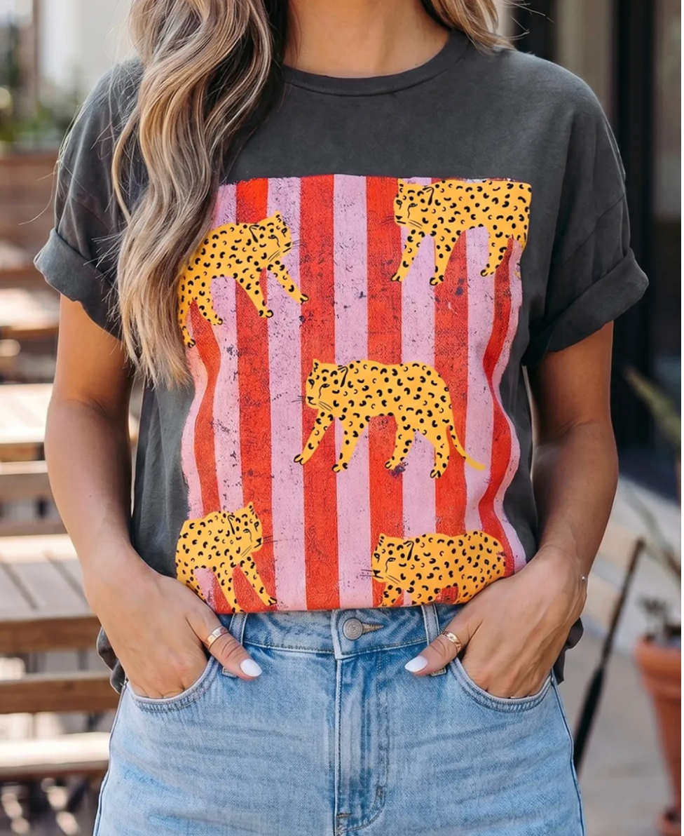 Cheetah Stripe Graphic Shirt