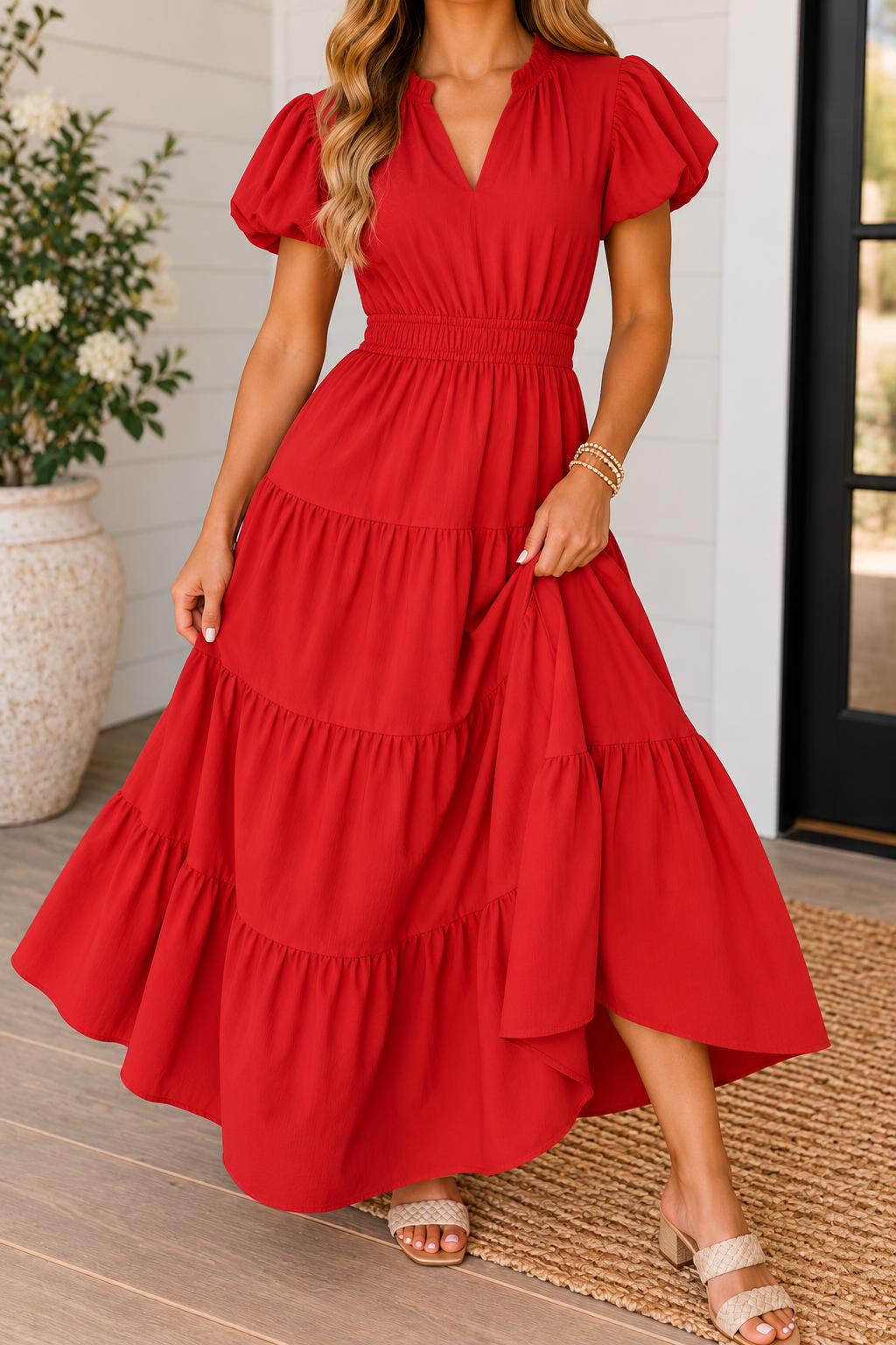 Waist Tiered Dress