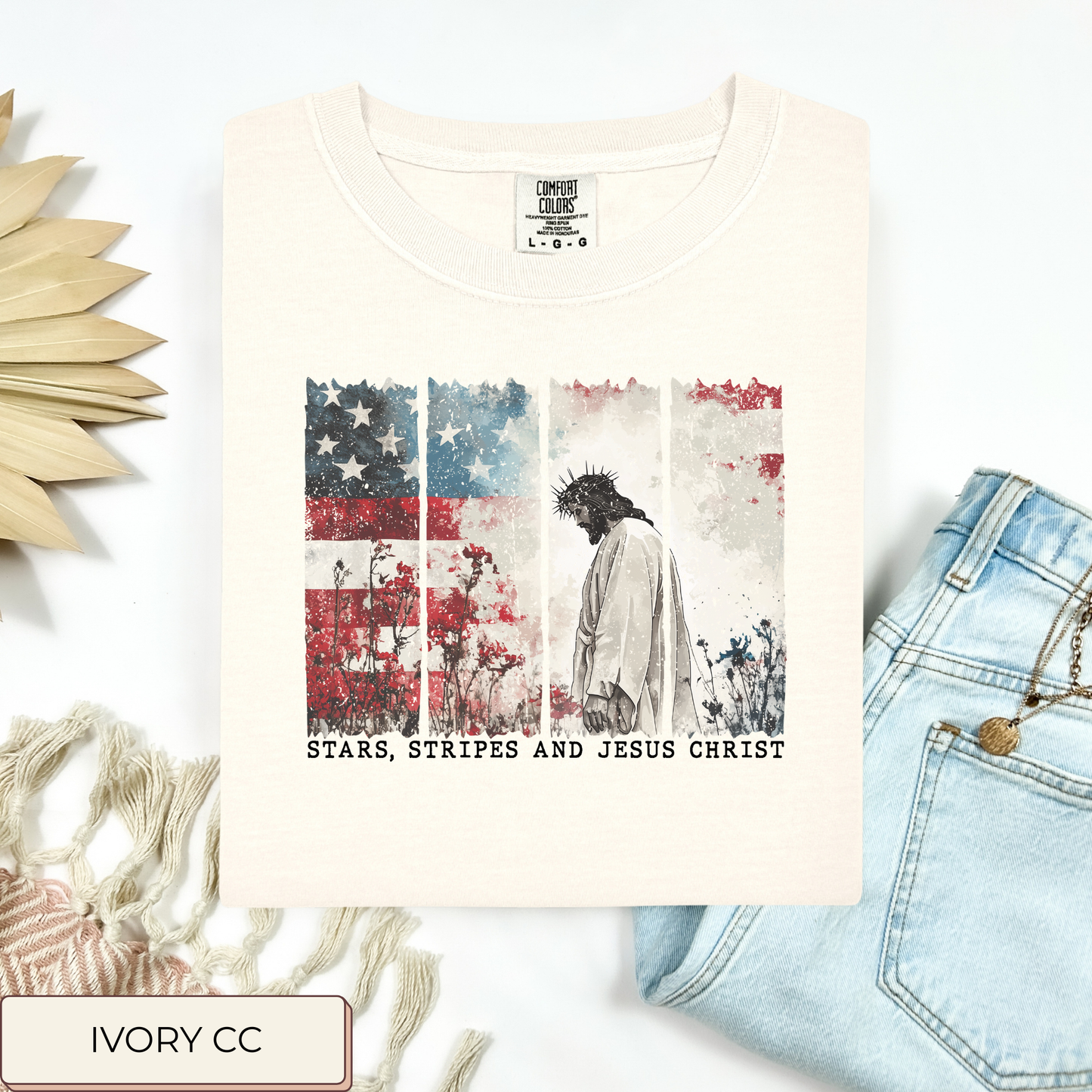Stars, Stripes, And Jesus Christ Tee.