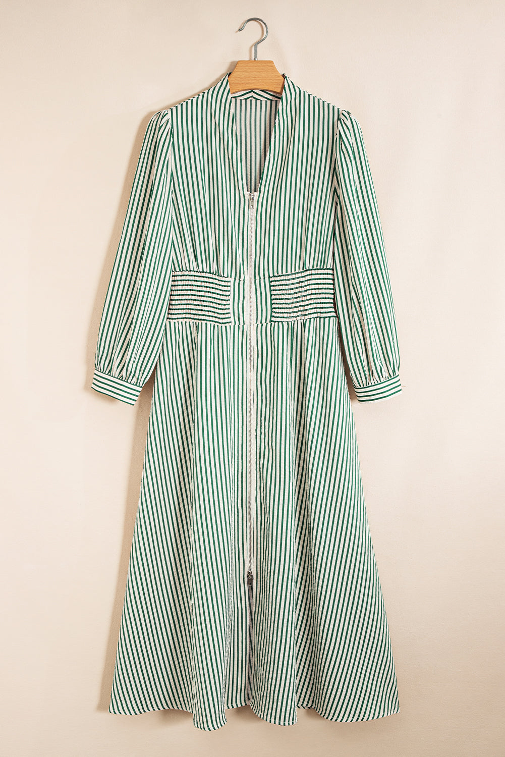 Stripe Clinched Midi Dress