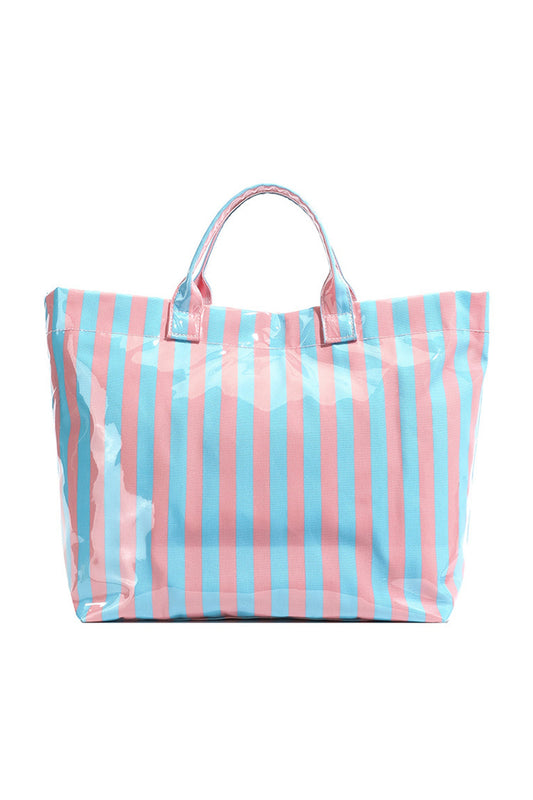 Glossy Striped Large Tote Bag New RTS
