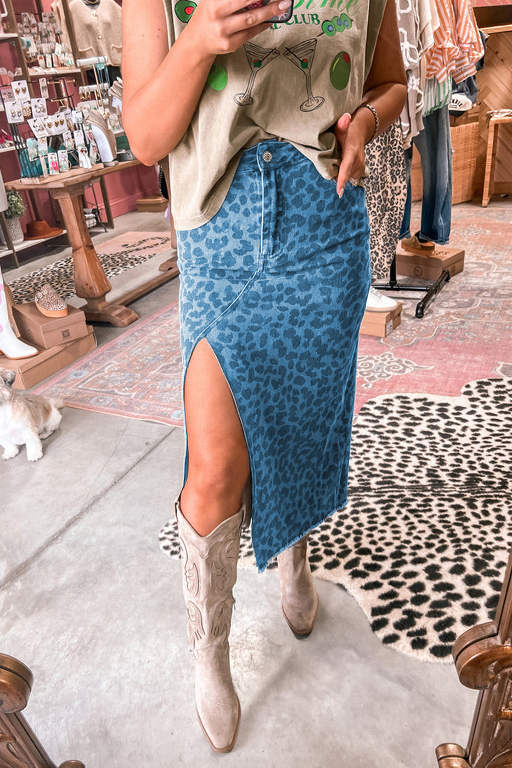 Leopard Midi Skirt