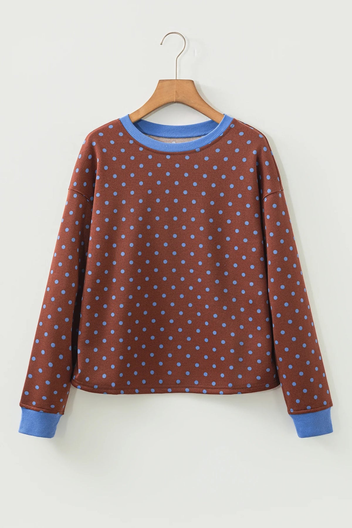 Brown Polka Dot Long Sleeve Shirt