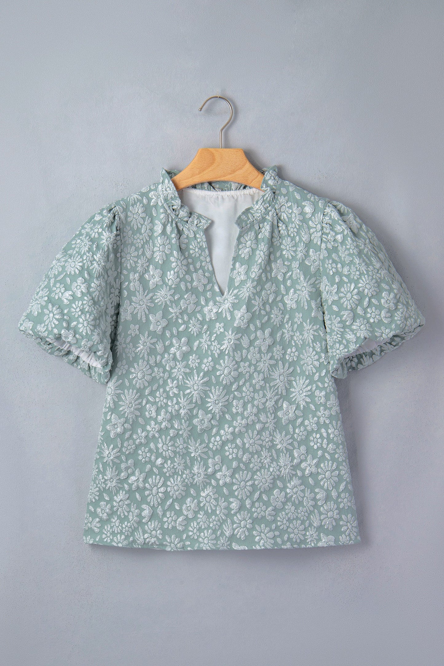 Floral Textured Puff Blouse