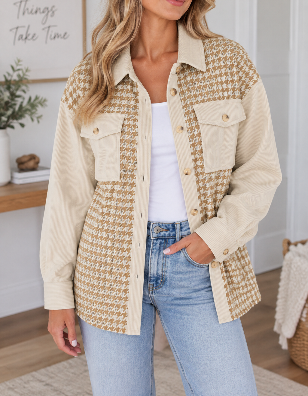 Parchment Corduroy Shacket