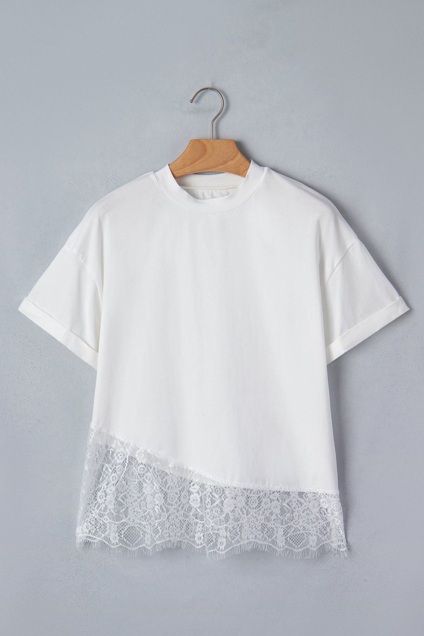 White Lace Asymmetric Blouse