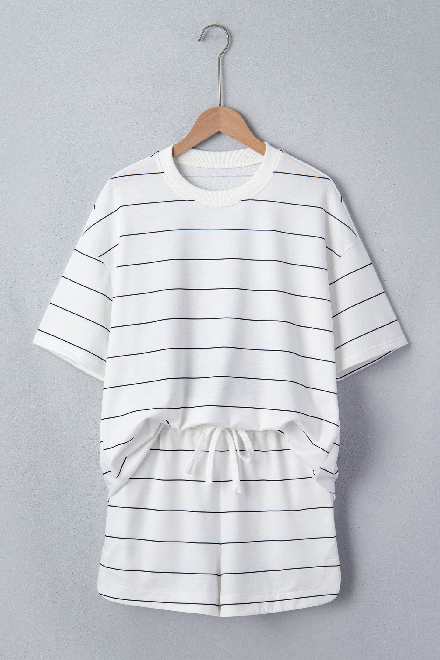 White Stripe Drawstring Set