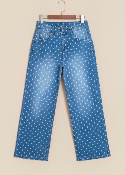 Blue Polka Dot Jeans