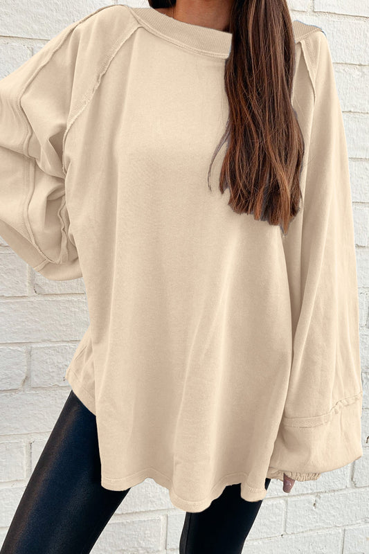 Raw Seam Oversized Sweatshirt