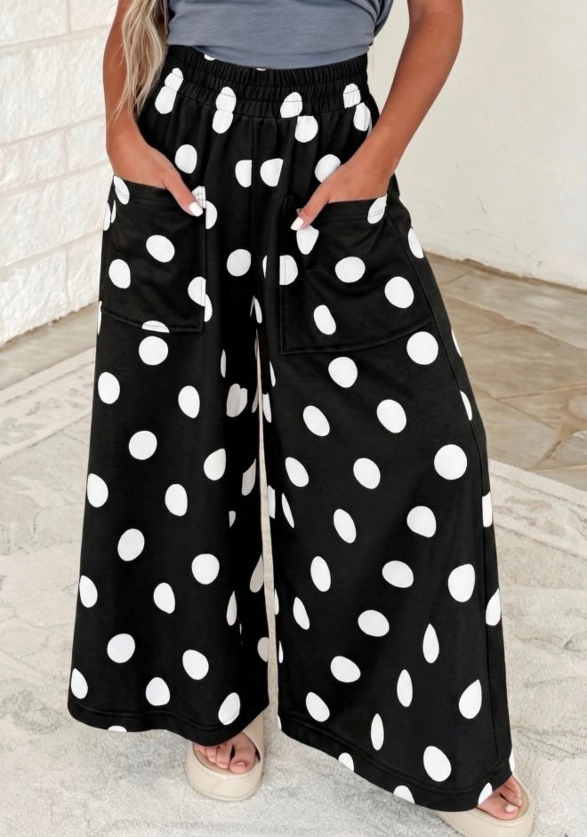 Polka Dot Wide Leg Pants