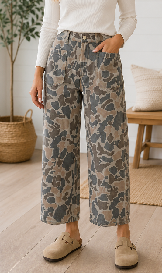 Camo-Ankle Length Jeans
