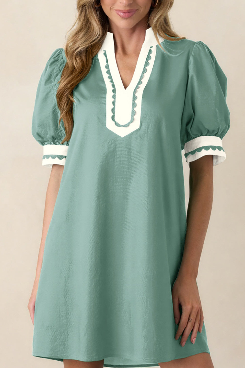 Green Scallop Dress New RTS