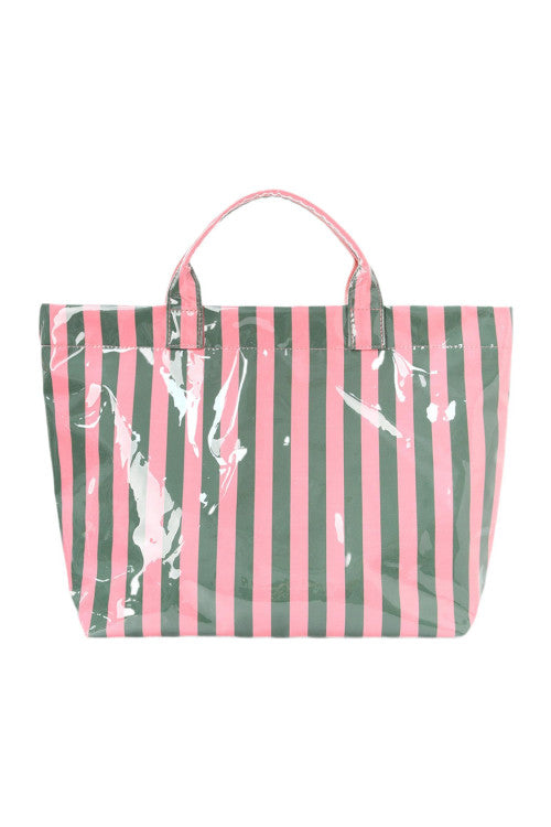 Glossy Striped Large Tote Bag New RTS