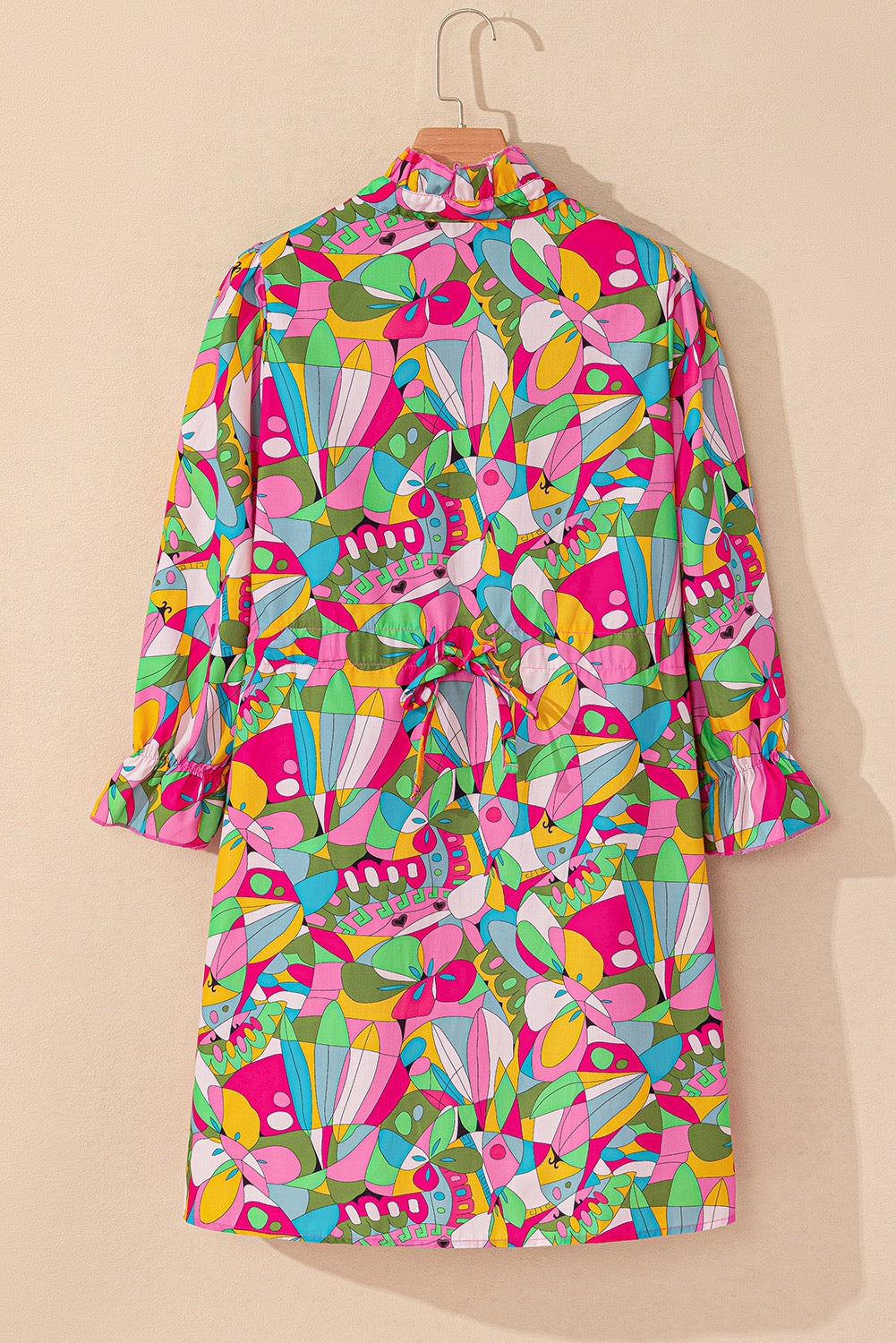Abstract Button Up Dress