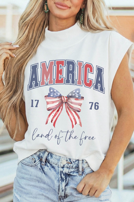 Patriotic Flag Mock Neck