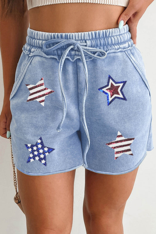 Patriotic Raw Seam Cotton Shorties