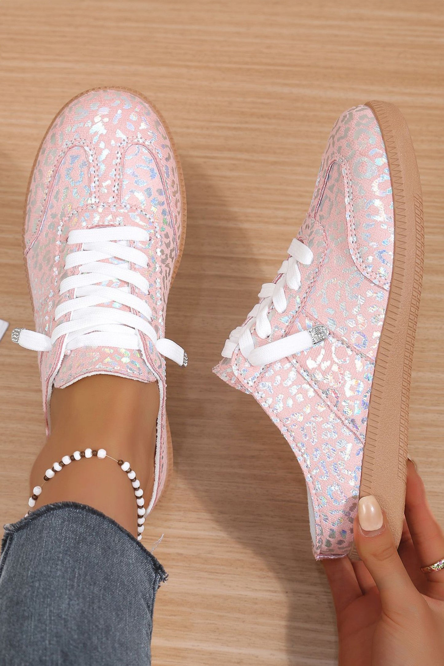 Pink Shiny Leopard Shoes