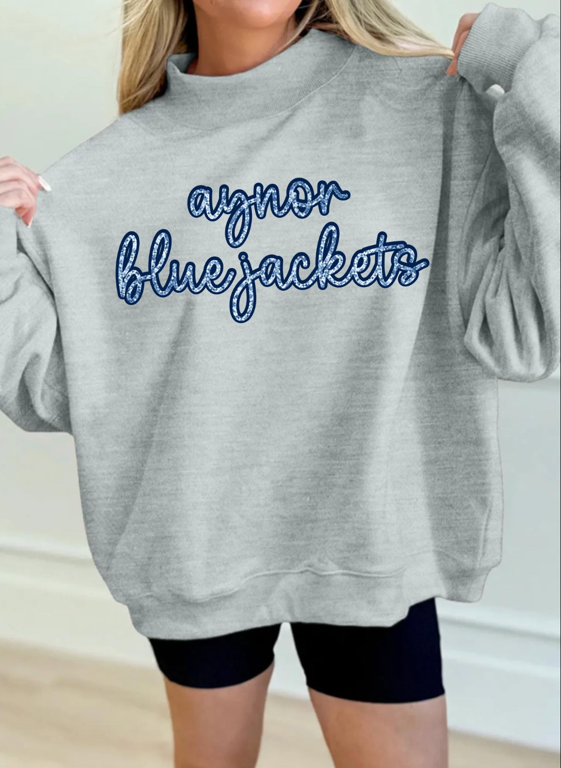 Oversized Sweatshirt With School & Mascot