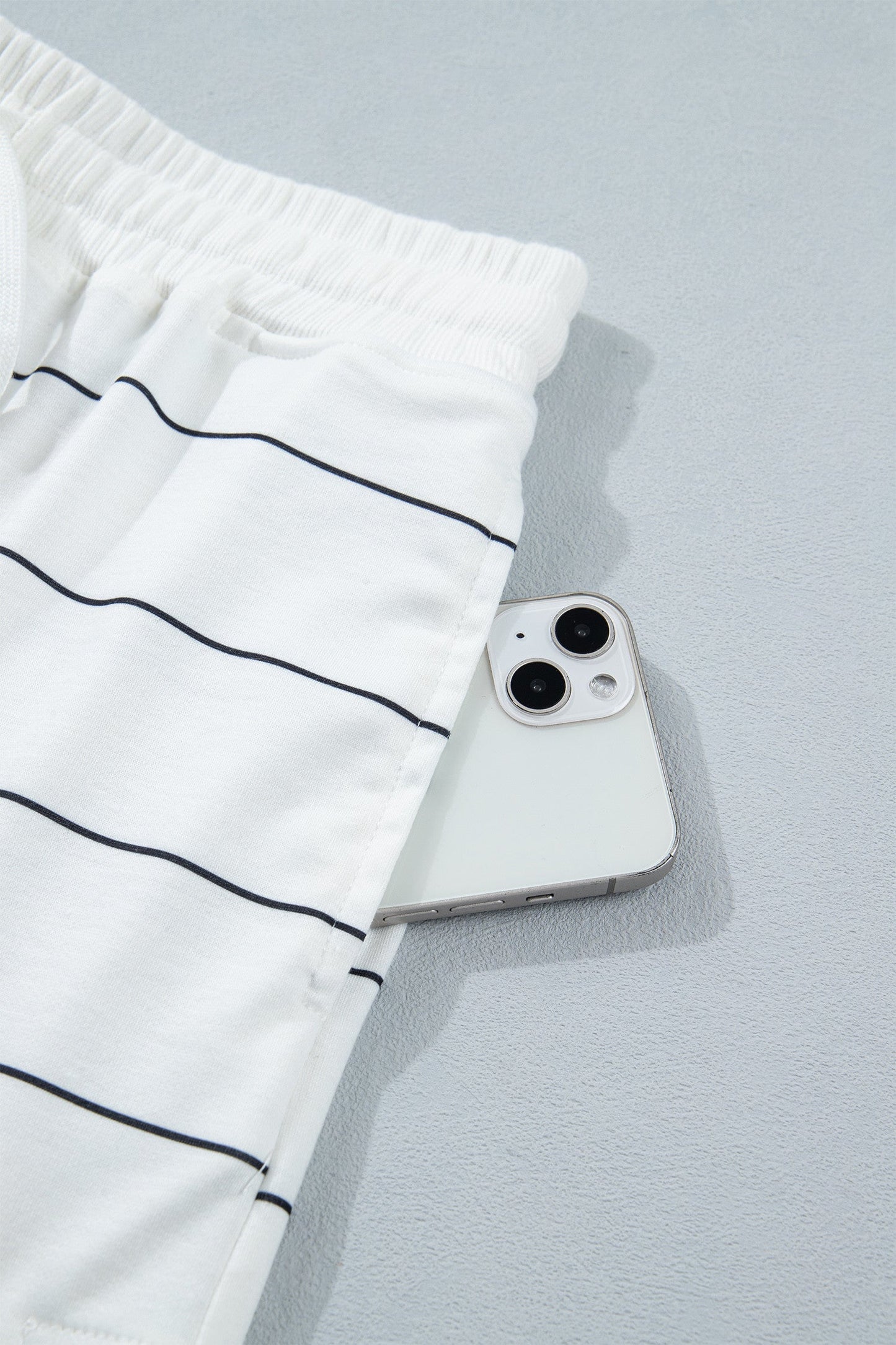 White Stripe Drawstring Set