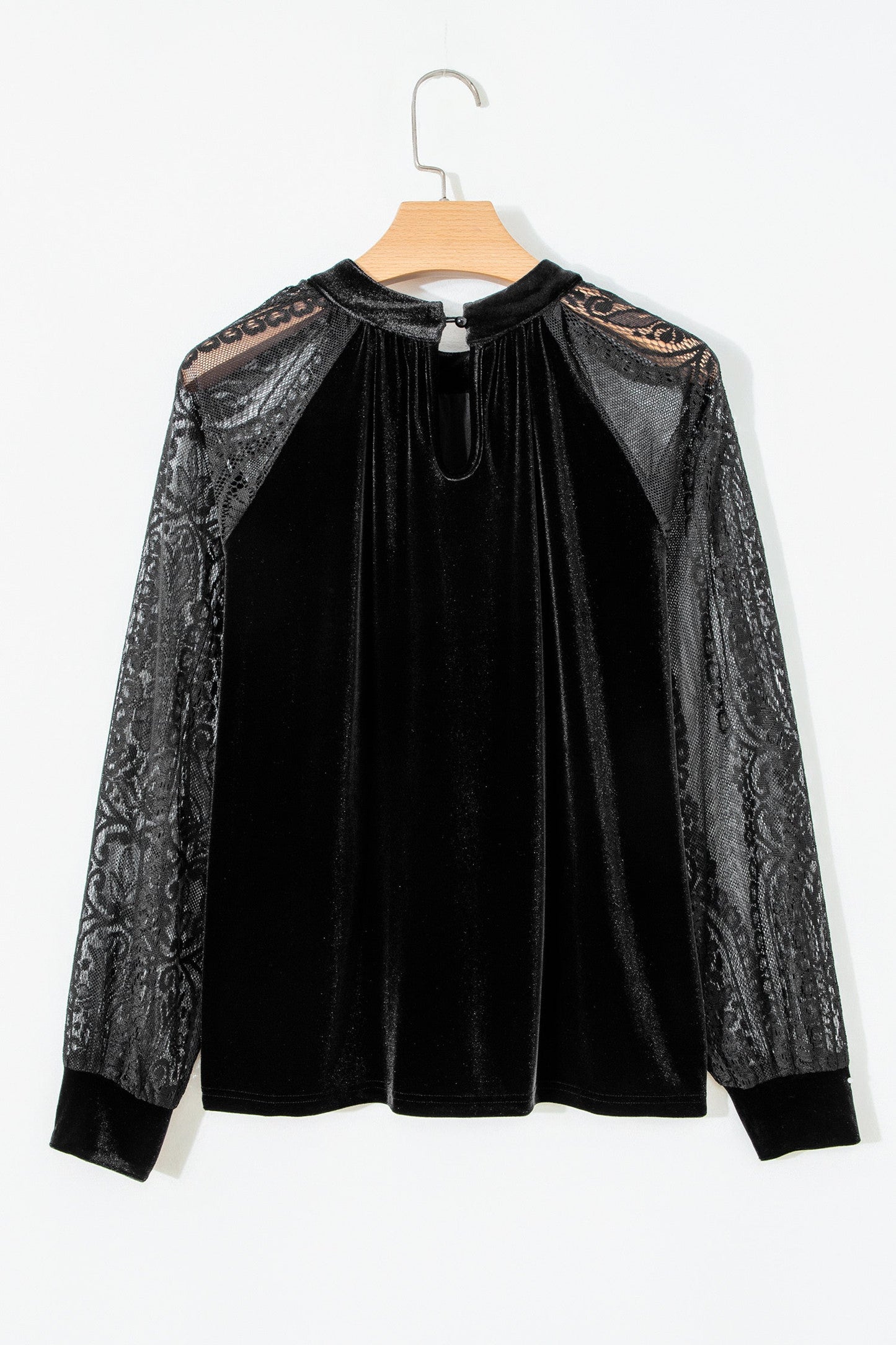 Black Lace Velvet Blouse